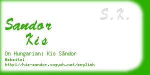 sandor kis business card