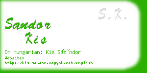 sandor kis business card